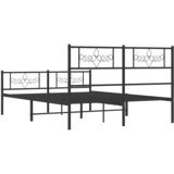  Metalni okvir kreveta uzglavlje i podnožje crni 150x200 cm | shoptok.hr