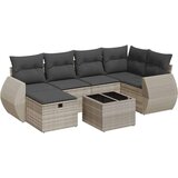 vidaXL 7-dijelni set vrtnih sofa svjetlosivi od poliratana | shoptok.hr