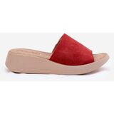Panto Fino Suede Ladies Wedge Sandals Red | Shoptok.si
