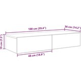 vidaXL Zidna polica s ladicama dimljeni hrast 100x36x19 cm | shoptok.hr