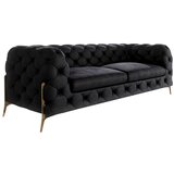 Ropez Crna baršunasti sofa 225 cm Chelsea Bis – | shoptok.hr