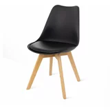 loomi.design Komplet 2 črnih stolov z bukovimi nogami Retro