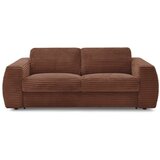 Bobochic Paris Oranžna sedežna garnitura za spanje/raztegljiva iz rebrastega žameta 220 cm Hugo – | Shoptok.si