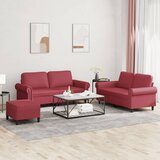 The Living Store Sedežna garnitura 3-delna z blazinami vinsko rdeče umetno usnje - Sedežna Garnitura, (21477585) | Shoptok.si