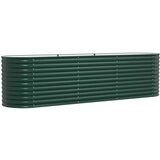 vidaXL Vrtna dvignjena postelja Zelena Pocinkano jeklo 320 x 80 x 81 cm | Shoptok.si