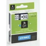 Trak Dymo D1 43613, 6 mm 7 m (črna/bela), original