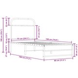  Okvir kreveta bez madraca dimljena boja hrasta 75x190 cm drveni | shoptok.hr