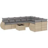 Maison Chic Seti vrtnega pohištva - Vrtna garnitura - Vrtni pohištvo set 10-delna z blazinami bež poli ratan, (21817097) | Shoptok.si