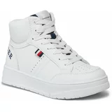 Tommy Hilfiger Superge Logo High Top Lace-Up Sneaker T3X9-33362-1355 M White/Blue X336