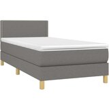  Box spring postelja z vzmetnico temno siva 100x200 cm blago, (20726386) | Shoptok.si