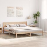 vidaXL Okvir postelje iz borovega lesa Naravni les Trden bor 200 x 200 cm | Shoptok.si