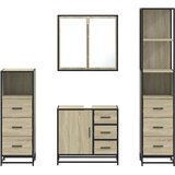  4-dijelni set kupaonskog namještaja boja hrasta sonome drveni | shoptok.hr