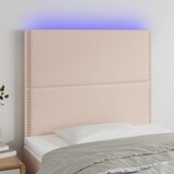 vidaXL LED posteljno vzglavje kapučino 100x5x118/128 cm umetno usnje Cene