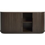 Unique Furniture Komoda s keramično ploščo z drsnimi vrati v temni naravni barvi 165x76x45 cm Enna – | Shoptok.si