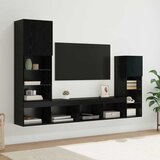TV zidne jedinice Zidne 4 pcs Crni hrast Konstruirano drvo | shoptok.hr