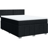 vidaXL Krevet s oprugama i madracem crni 160x200 cm od tkanine | shoptok.hr