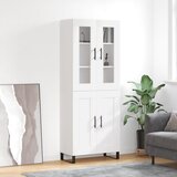 vidaXL Visoka omara bela 69,5x34x180 cm inženirski les | Shoptok.si