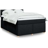 vidaXL Box spring postelja z vzmetnico črna 140x200 cm blago | Shoptok.si