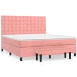  The Living Store Box spring postelja z vzmetnico roza 180x200 cm žamet - Box Spring Postelja, (21492213) | Shoptok.si