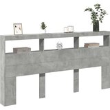Ormarić za uzglavlje LED svjetlima boja betona 200x17x102 cm | shoptok.hr