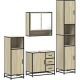  4-dijelni set kupaonskog namještaja boja hrasta sonome drveni | Eponuda.com