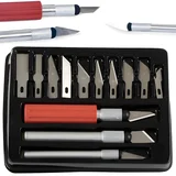 Modelarski nožarski set + 13 oštrica - Srebrna KP39112
