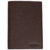 AC&Co / Altınyıldız Classics Men's Brown Special Gift Boxed Faux Leather Handmade Passport Holder