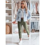 DStreet Spodnie damskie casualowe z paskiem MADELINA khaki | Shoptok.si