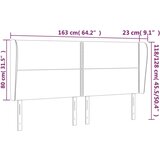  Vzglavje z ušesi sivo 163x23x118/128 cm umetno usnje, (20936013) | Shoptok.si