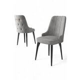 Hanah home Newa set stolica, 46x94x46 cm, 4 dijela, sivo-crna | Eponuda.ba