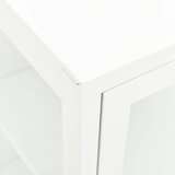  Komoda bijela 70 x 35 x 70 cm od čelika i stakla | shoptok.hr