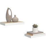  Plutajuće zidne police 2 kom hrast i bijele 40x23x3,8 cm MDF | shoptok.hr