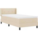  Postelja z vzmetnico z vzmetnico krema 190 x 90 cm Poliester, (5000126697) | Shoptok.si