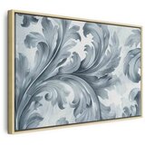  Slika - Stone Baroque Ornaments in Light Shades of Gray-Blue 120x80 U prirodnom drvenom okviru | shoptok.hr