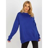 Fashion Hunters Women's cobalt oversize sweater with the addition of wool Cene