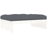  Vrtni tabure bijeli 120 x 80 cm od masivne borovine | shoptok.hr