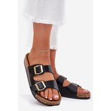 EVENTO Women's sandals with buckles made of eco leather black Iskira | ePonuda.com