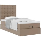 vidaXL Otomanski posteljni okvir z vzmetnico kapučino 90x190 cm, (21607819) | Shoptok.si