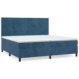  Box spring postelja z vzmetnico temno modra 200x200 cm žamet | Shoptok.si