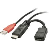 Lindy HDMI kabel za izravno napajanje HDMI-A utikač, USB-A utikač, HDMI-A utičnica 0.15 m crna 41080 HDMI kabel | Eponuda.ba