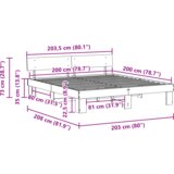  Krevetna konstrukcija s uzglavljem Voštano smeđa 200 x 200 cm | shoptok.hr