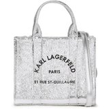 Karl Lagerfeld Ročna torbica 'Rue St-Guillaume' črna / srebrna Cene