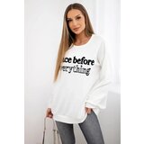 Kesi Włoski Sweatshirt with embroidered inscription ecru | Shoptok.si