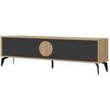 Marckeric Črna/v naravni barvi TV omarica v hrastovem dekorju 180x51 cm Vae – Cene