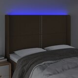  LED uzglavlje tamnosmeđe 147x16x118/128 cm od tkanine | Eponuda.ba