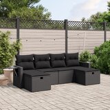 vidaXL 6-dijelni set vrtnih sofa s jastucima crni od poliratana | shoptok.hr