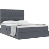  s madracem i skladištem Tamno siva 140 x 190 cm Baršun | shoptok.hr