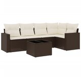  6-dijelni set vrtnih sofa od poliratana s jastucima smeđi | shoptok.hr