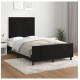  Za krevet s uzglavljem crni 120 x 200 cm baršunasti | shoptok.hr