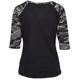 Urban Classics ladies 3/4 Contrast Raglan Tee black/darkcamo | ePonuda.com